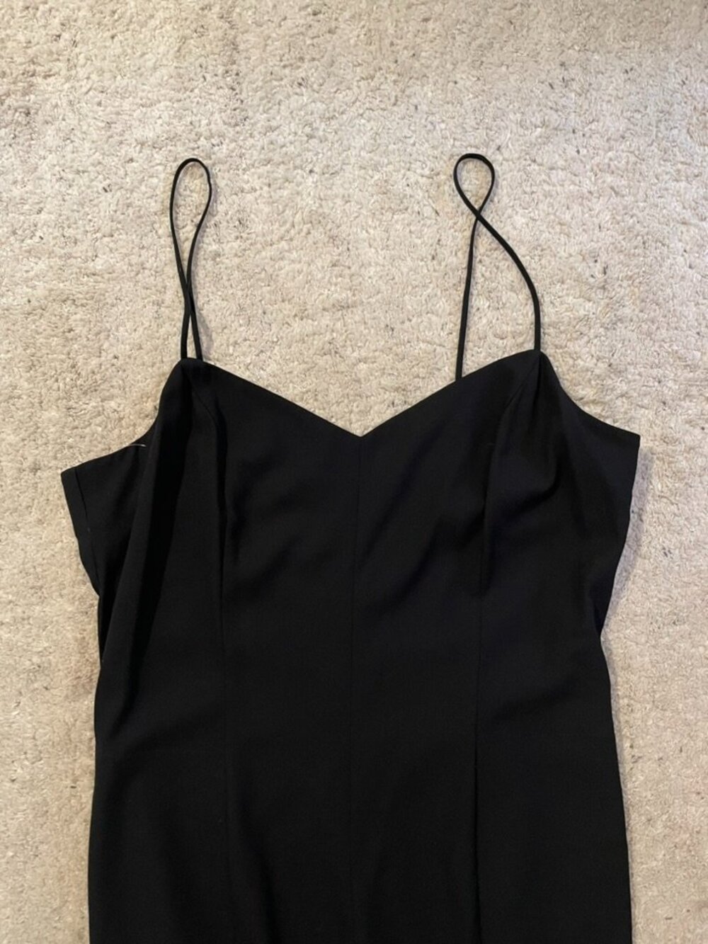 L'AGENCE Black Crepe V-Neck Slip Sheath Dress with Pockets Size 6 Minimalist - Picture 8 of 16